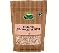 Organic Jumbo Oat Flakes 1kg by Hatton Hill Organic - Nutritious Breakfasts, Baking, and Smoothies - High-Fiber