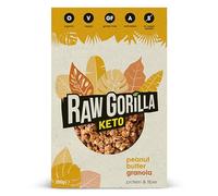 Raw Gorilla Keto Peanut Butter Granola 1 Pack of 250g | Low Sugar, Vegan, No Added Sugar, Low Carb 4g Net Carbs, Plant Based Breakfast Cereal with Activated Nuts, Grain & Gluten Free