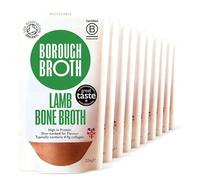 Organic Lamb Bone Broth by Borough Broth - High Protein & Collagen, Low Calorie, Low Carb, Gluten-Free & Keto - Chilled Bone Broth - Lamb Broth for Soups, Stews & Sauces - Grass-Fed - 10 x 324g