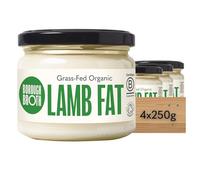 Organic Lamb Fat by Borough Broth - High in Protein, Low Calorie - 100% Natural & Clean Source of Fat - Grass-Fed Lamb Dripping - Organic Lamb Tallow Perfect for Roasting - 4 x 250g