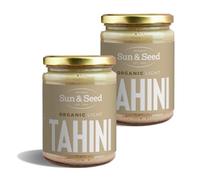 Organic Light Sesame Tahini by Sun & Seed - 2 x 500g - Made From 100% Lightly Toasted Organic Sesame Seeds - Traditional Tahini Paste - Vegan - Gluten, Dairy & Soy Free