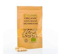 Organic Lions Mane Mushroom Hericium erinaceus HPMC Capsules 600mg Polysaccharides Immune Cognitive Vegan Halal Kosher (90 Capsules)