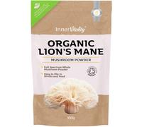 Organic Lions Mane Mushroom Powder - 100g High Strength Full Spectrum Lions Mane Supplement to Support Brain & Mental Performance by Inner Vitality,