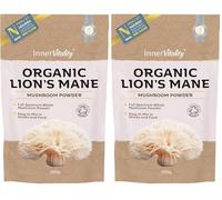 Organic Lions Mane Mushroom Powder, Brain Support & Focus High Strength Full-Spectrum Supplement for Mental Performance - 100g by Inner Vitality (Pack of 2)