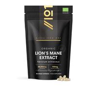 Organic Lions Mane Supplement 28,000mg - 50% Polysaccharides (700mg) - 90 Vegan Capsules - High Strength Mushroom Supplement - Res
