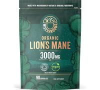 Organic Lions Mane Supplement 3000mg | High Strength Polysaccharides | Mushroom Extract Capsules | Vegan | 90 Count | by Wiseshrooms