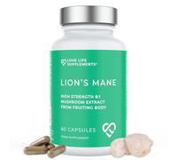 Organic Lions Mane Supplement High Strength, 60 Capsules, Premium 8:1 Mushroom Extract from Fruiting Body, No Fillers, for Mental Clarity, Focus, Attention, Love Life Supplements
