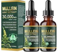 Organic Lung Cleansing Mullein Leaf Extract Drops, 2 Pack Mullein Leaf Extract for Lungs, Natural Formula, for Men & Women