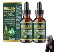 Organic Lung Cleansing Mullein Leaf Extract Drops, Mullein Drops for Lungs, Mullein Leaf Extract for Lungs, Respiratory Health Support, Natural Formula, for Men & Women (2Pcs)