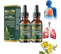 Organic Lung Cleansing Mullein Leaf Extract Drops,Mullein Drops for Lungs,Natural Plant Extract,Cleanse and Respiratory Support for Men & Women (2 Pcs)