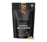 Organic Lutein & Zeaxanthin - 50mg Lutein & 3mg Zeaxanthin from Organic Marigold Flower Extract - 90 Vegan Capsules - Resealable and Recyclable Pouch by Alpha01