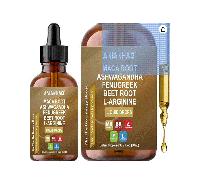 Organic Maca Root Liquid Drops with Ashwagandha, Fenugreek, Beet Root and L-Arginine Liquid Multivitamin for Women and Men -