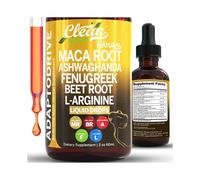 Organic Maca Root Liquid Drops with Ashwagandha, Fenugreek, Beet Root and L-Arginine Liquid Multivitamin for Women and Men - Adapto Drive Supplement