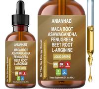 Organic Maca Root Multivitamin Liquid Drops with Ashwagandha, Fenugreek, Beet Root and L-Arginine Liquid Multivitamin for Women and Men - Maca Root Supplement Drops, 1 Month Supply