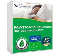Organic Mattress Protector 200x220 cm - Certified OCS® and Oeko-TEX® - 100% Cotton Fleece Natural Healthy and Silent Fleece Fabric - Flap Shape Cotton Fitted Sheet - Not Waterproof - Made in Spain
