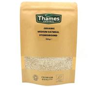 Organic Medium Oatmeal Stoneground - No Additives or Preservatives - High Fibre, Vegan, GMO-Free, Certified Organic - Stone Ground for Maximum Flavor and Nutrients - Thames Organic 500g