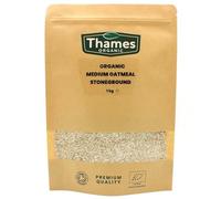 Organic Medium Oatmeal Stoneground - No Additives or Preservatives - High Fibre, Vegan, GMO-Free, Certified Organic - Stone Ground for Maximum Flavor and Nutrients - Thames Organic 1kg