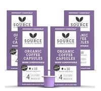 Organic Mexican Cloud Forest Organic Coffee Pods by Source Climate Change Coffee, Home Compostable Biodegradable, Single Origin 100% Arabica - Medium Roast Mexico, 40 Capsules