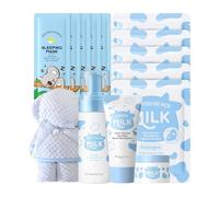 Organic Milk Skincare Gift Set - 14Pcs Facial Kit for Women & Teens - Moisturising & Non-Irritating Formula - Tightens Pores, Evens Skin Tone - Birthday Gifts for Her,Mothers Day & Teen Girls Presents