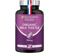 Organic Milk Thistle high Strength - Pure Seed Powder Excipient Free - Triple Action Liver Supplement: Detoxify, Protect & Strengthen - 120 Vegan Capsules - High Strengh - French Expertise - Nutrimea