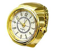 Organic Milking Grease Marigold Time to Say Watch Ring, Round Chunky Ring, Silver Adjustable Ring, Fashionable Watch Jewellery Rings Multi-Row (Gold, One Size)