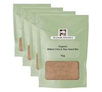 Organic Milled Chia & Flax Seed Mix 1kg by Manor Springs Organic (Pack of 4)