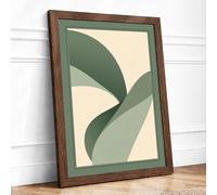 Organic Movement Minimalist Framed Wall Art Print A2 (59.4×42cm) Walnut, Wall Decor for Living Room, Bedroom, Office & Home, Ready to Hang, Art Gift