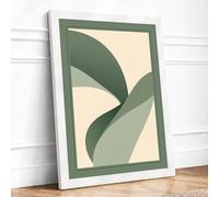 Organic Movement Minimalist Framed Wall Art Print A3 (42×29.7cm) White, Wall Decor for Living Room, Bedroom, Office & Home, Ready to Hang, Art Gift