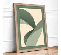 Organic Movement Minimalist Framed Wall Art Print A4 (29.7×21cm) Oak, Wall Decor for Living Room, Bedroom, Office & Home, Ready to Hang, Art Gift