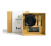 Organic Moya Matcha Green Tea Set | 30g Traditional Grade (II) Pack + Black Bowl + Whisk | Traditional Grade Gift Powder Green Preparation Starter Basic Kit