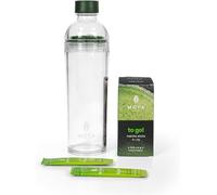 Organic Moya Matcha to Go! Set | 24 x 1.5g Matcha to Go Sticks + Plastic Shaker 400ml | Set for The Preparation of Matcha | Ideal for Work, While Traveling or at The Gym