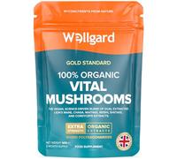 Organic Mushroom Complex, Vital Mushrooms by Wellgard - Mushroom Powder with Lions Mane, Chaga, Reishi, Cordyceps, Shitake, Maitake, Made in UK