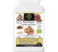 Organic Mushroom Super Complex - Lion's Mane, Reishi, Chaga, Maitake, Shiitake - 90 Capsules