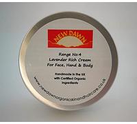 Organic Natural Lavender Rich Cream/Moisturiser for Dry skin - Range No.4 -Eczema/Rash/Itchy Skin/Dermatitis/Sunburn Relief - Made with Coconut, Rosehip and Starflower Oil (250ml)