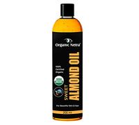 Organic Netra Sweet Almond Oil for Hair and Skin Pure and Safe Nourishes Dry and Dull Hair Enrich with Vitamins and Minerals Paraben Free For All Skin Types, 200ml