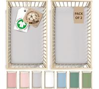 Organic Next2me Sheets Compatible with Many &Tutti bambini Cribs - GOTS Organic Cotton - Cozy & Thick 190GSM Next To Me Crib Sheets - 51x85 / 50x80 / 52x83 for Maxi Cosi Iora Cozee Bedside Mattress
