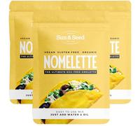 Organic Nomelette Mix by Sun & Seed - 250g - Egg Free Alternative Omelette - High in Protein - Plant Based - Vegan Friendly - Makes 10 Omelettes (250g (Pack of 3))