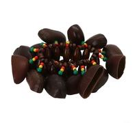 Organic Nuts Shell Ankle Rattle with Solid Wood Inner Band for African Dance, Drumming, and Cross-Cultural Music Exploration