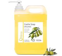 Organic Olive Oil Soap, Castile Liquid Soap, Facial Cleaning, Antibacterial Soap, Handwash Liquid Soap, Cleansing Gel, Hair Soap, Castile Soap for Plants, Foaming, Unscented, 5000 ml