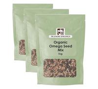 Organic Omega Four Seeds Mix 1kg by Manor Springs Organic (Pack of 3)