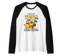 Organic Oranges Juicy Sweet Redlands California Raglan Baseball Tee