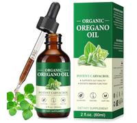 Organic Oregano Oil 60ml, Wild Oil of Oregano Liquid Drops with Carvacrol, Oregano Oils Organic with Olive Essential Oils for Immune Support & Gut Health | Non-GMO, Gluten Free