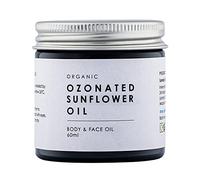 Organic Ozonated Virgin Sunflower Oil - Holistic Body, Face, Wound & Skin Treatment - Ozone Infusion for Inflammation, Bacterial, Fungal infections - Natural Healing - Clean Beauty 100% Organic, 60ml