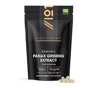 Organic Panax Ginseng 15,000mg - High Strength True Ginseng 30:1 Extract - 90 Vegan Capsules - Resealable and Recyclable Pouch by Alpha01