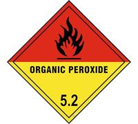 Organic Peroxide - Dangerous Substances Self Adhesive Sticker - Durable, High-Visibility UK Compliance Sign (200x200mm, 10)