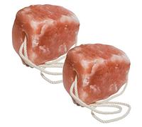 Organic Pink Himalayan Rock Salt Lick with Rope - 1KG 3KG 5KG Small Medium Large - Horse Livestock Licking Salt Supplement Treat (2, 1KG SMALL)