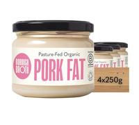 Organic Pork Fat by Borough Broth - High in Protein, Low Calorie - 100% Natural & Clean Source of Fat - Grass-Fed Pork Dripping - Organic Pork Tallow Perfect for Roasting - 4 x 250g