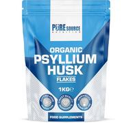 Organic Psyllium Husk Whole 1kg - 99% Purity Husks Flakes Soluble Natural Fibre for Baking Drinks Gut Laxatives Constipation Relief Digestive Aid Isabgol Ispaghol by Pure Source Nutrition