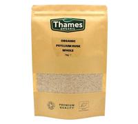 Organic Psyllium Husk Whole - High Protein, High Fibre, Raw, Vegan, GMO-Free - No Additives or Preservatives, Certified Organic - Nutritious, Versatile - Resealable Pouch - Thames Organic 1kg
