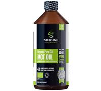 Organic Pure C8 MCT Oil - 1000ml | 4X Ketones & Quick Conversion Support Keto Diet & Fasting | 100% Sustainable Coconuts | Safe & Premium Lab Tested | Vegan Friendly & Gluten-Free | STERLING NUTRITION